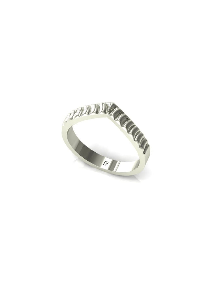 Golden Wing skinny ring, white gold