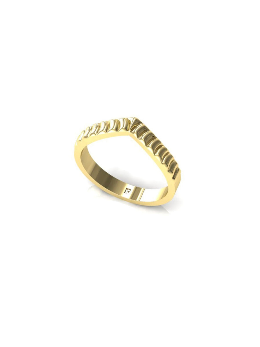 Golden Wing skinny ring, yellow gold